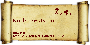 Királyfalvi Aliz névjegykártya